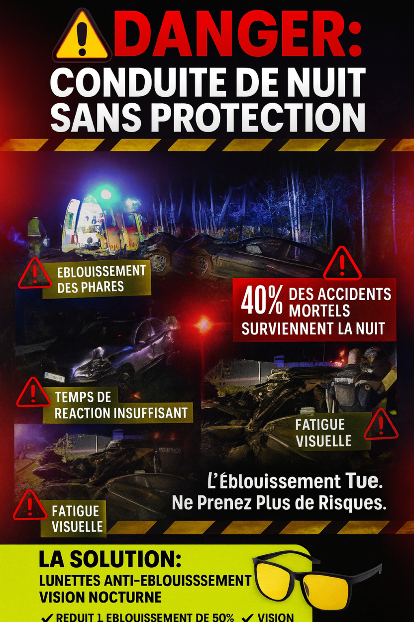 Route de nuit — contraste renforcé